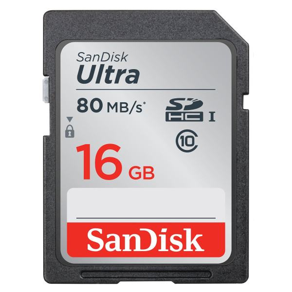 Карта пам'яті SanDisk 16 ГБ SDHC C10 UHS-I R80 МБ/с Ultra